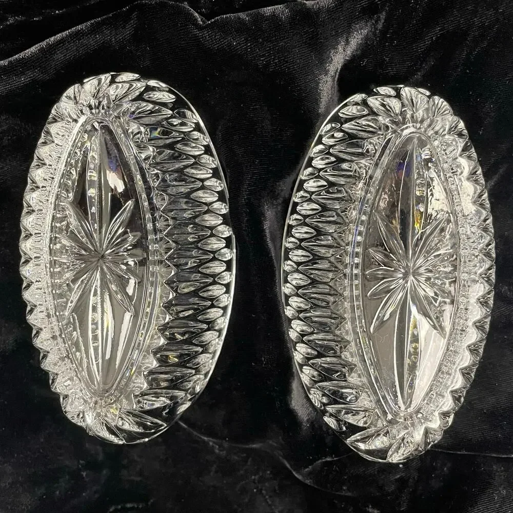 EUC - Vintage Princess House Lead Crystal Buffet Utensil Holders